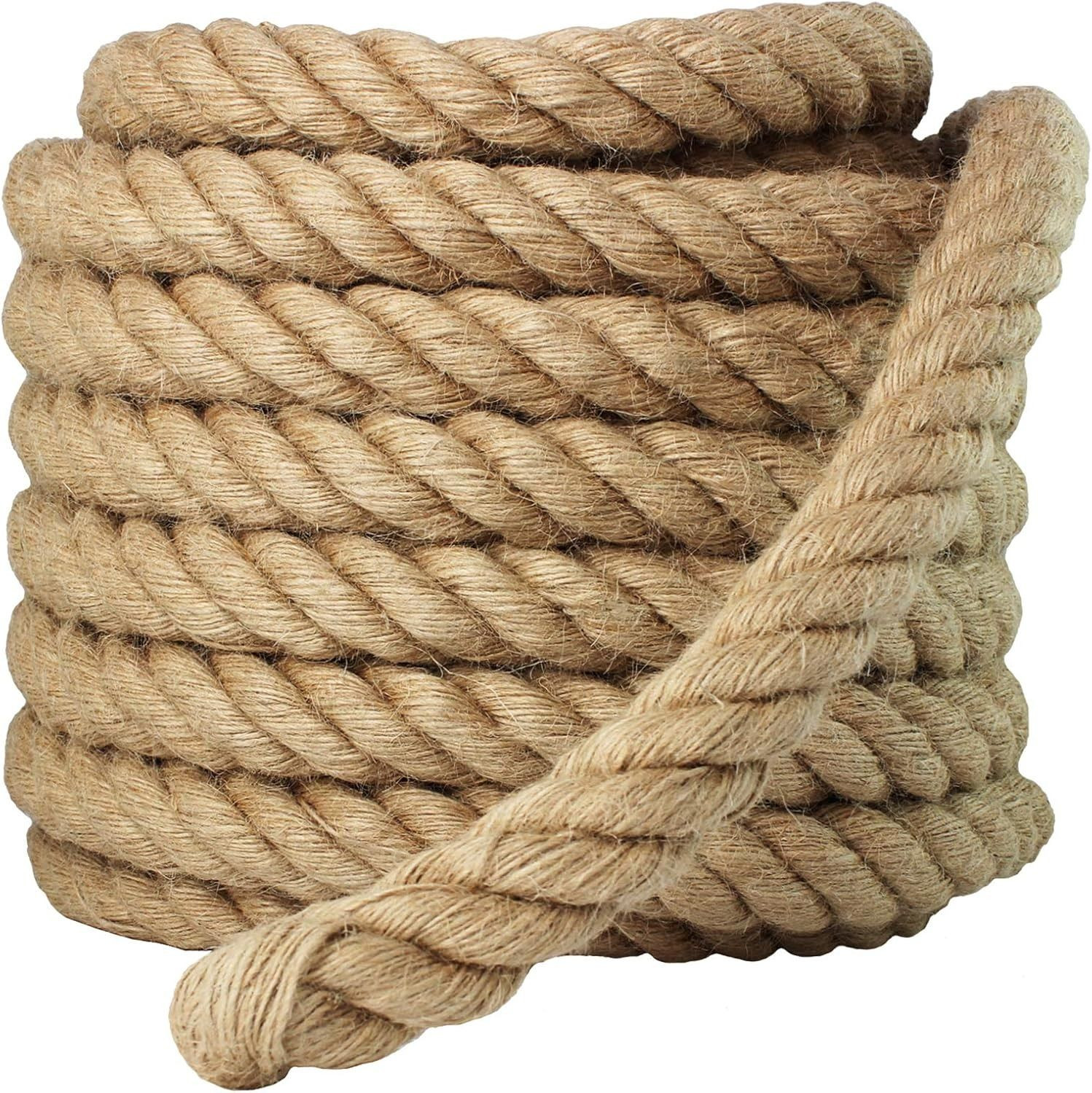 Manila Rope -Natural Fibers Moisture & Weather Resistant Rope for Marine, Decor, Indoor and Outdoor Use